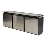 Brushed steel sideboard, lodovico acerbis, 1970s