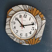 Vintage silent wall clock pendulum 60s "Silvoz black and white"