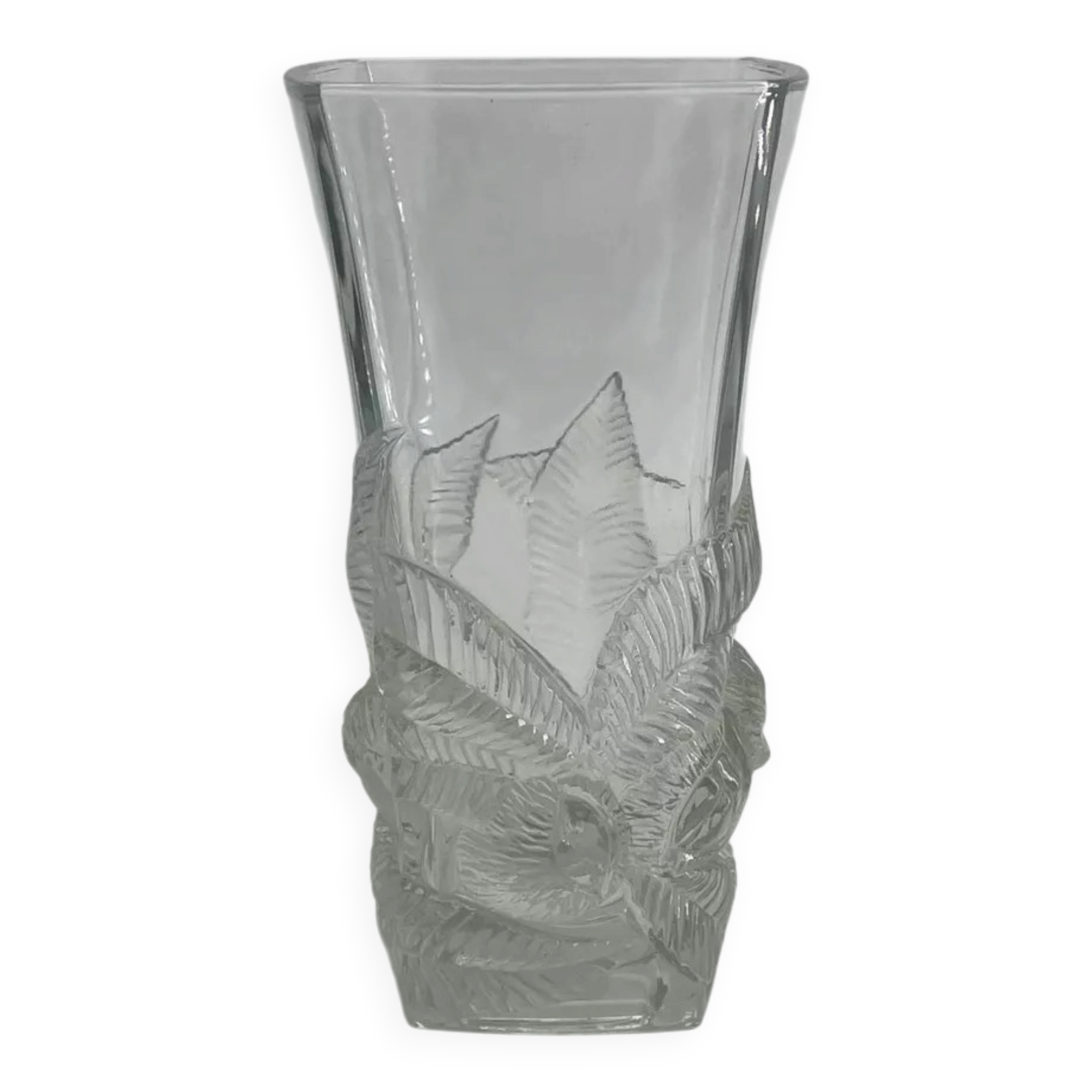 Vase vintage en verre taillé