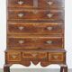Early 18th century English oak chest on stand/ highboy