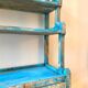 Sideboard 4 shelves and 2 glass doors in blue wood