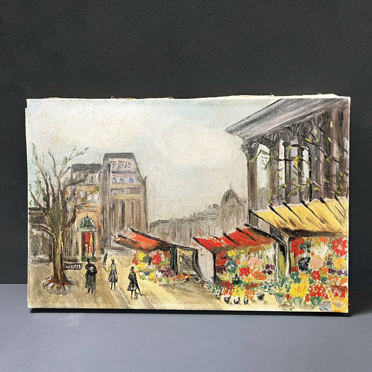 Tableau 1959 "The Flower Market of La Madeleine"
