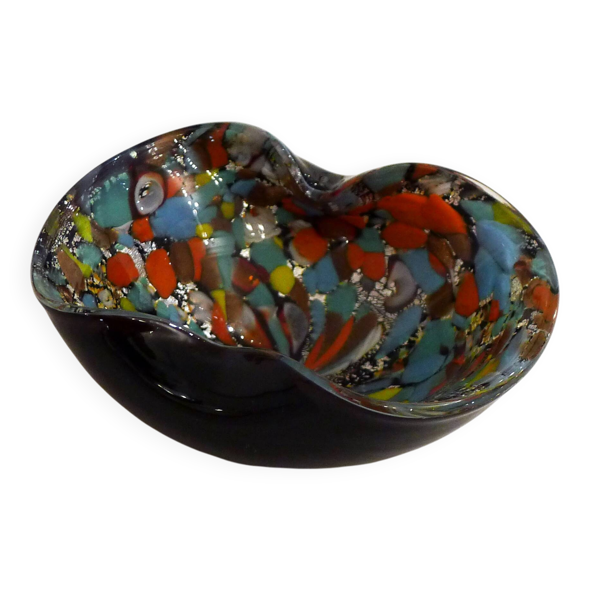 Cendrier Confettis en verre de Murano soufflé