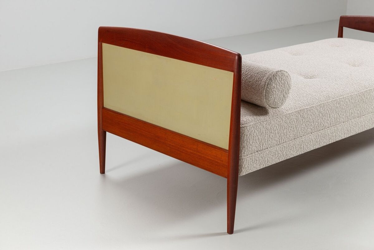 Scandinavian daybed in teak and cane Denmark 1960