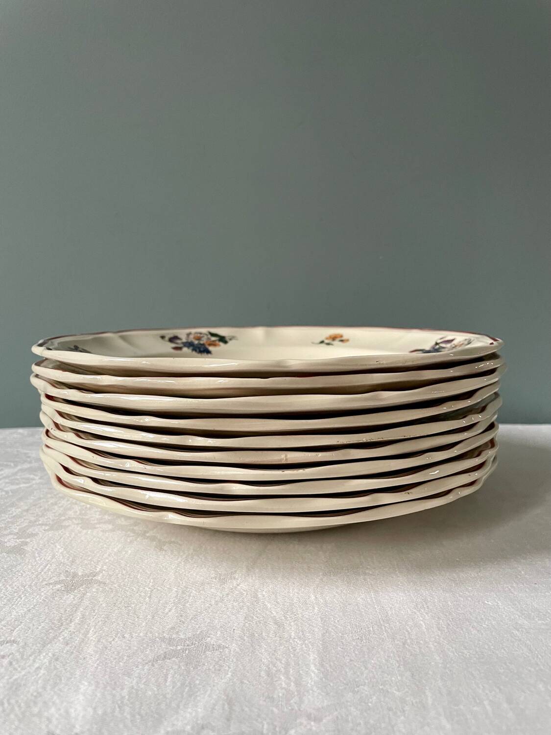 Series of 10 “Agreste” flat plates Sarreguemines France