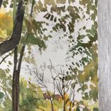 Aquarelle paysage vintage