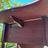 Foldable side table for washing or applying makeup in varnished solid wood 1920