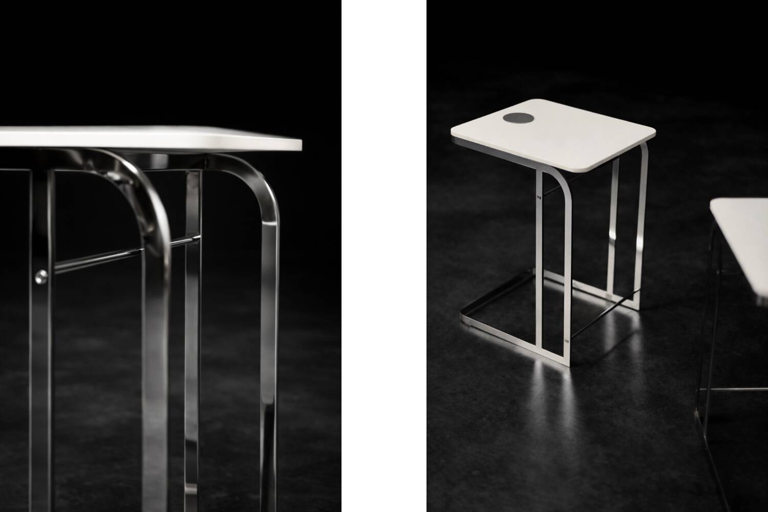 Vintage Mid-Century Italian Modern White Coffee Tables Carlotta