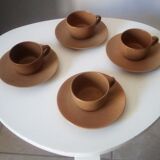 Set of 4 cups and under cups in sandstone
