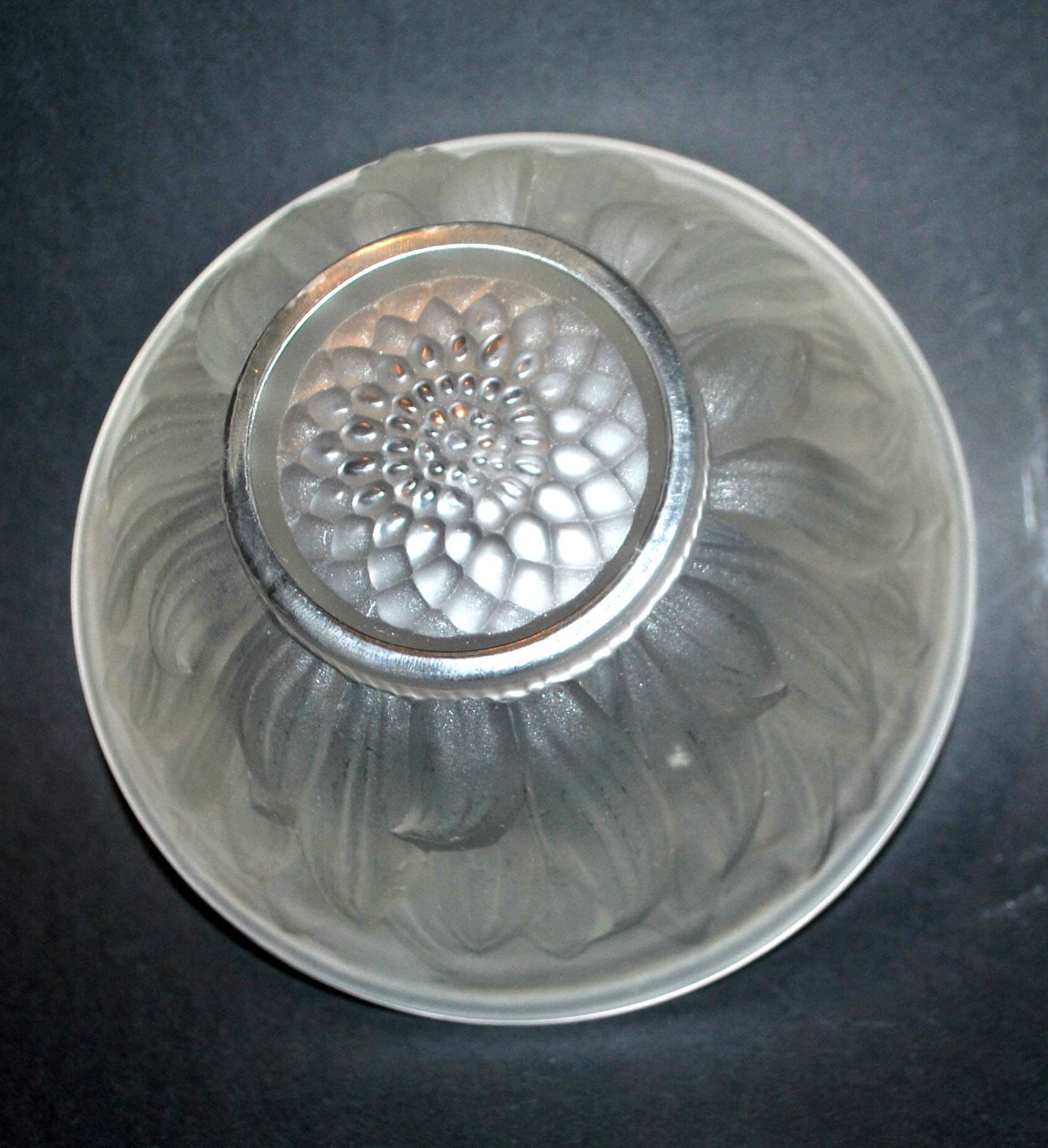 ART DECO molded glass cup signed Etling France