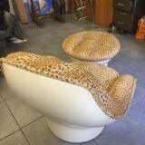 Armchair and ottoman / coffee table karate model Michel Cadestin for Airborne