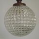 French Vintage Molded Glass & Brass Pendant Light 1970s Globe Hanging Lamp