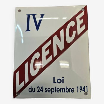 Enameled plate license IV