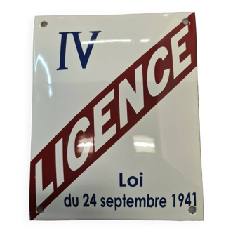 Plaque émaillée Licence IV