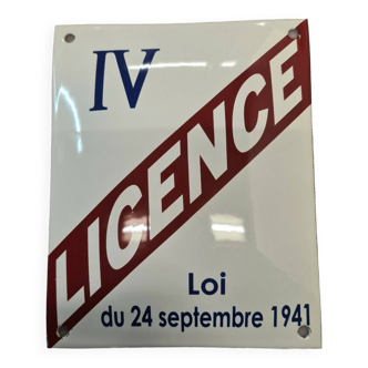 Enameled plate license IV