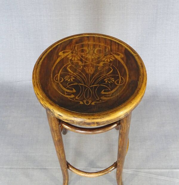Tabouret Fischel N°34 T de 1925, assise bois - Bistrot - no Thonet