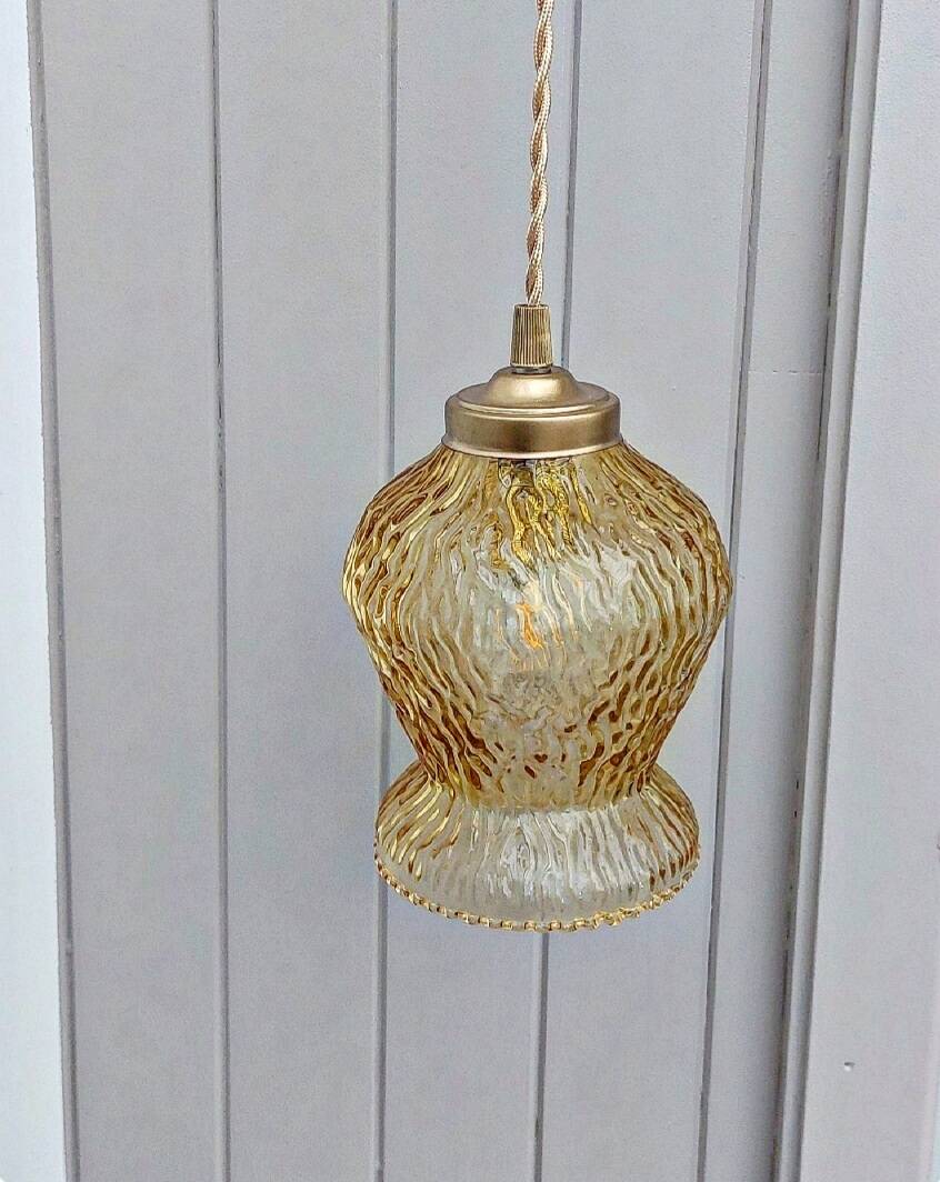 Vintage amber portable lamp