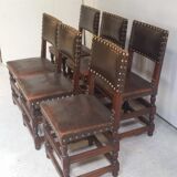 a set of six leather chairs and nails