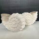 Vintage stone shell candlestick pair