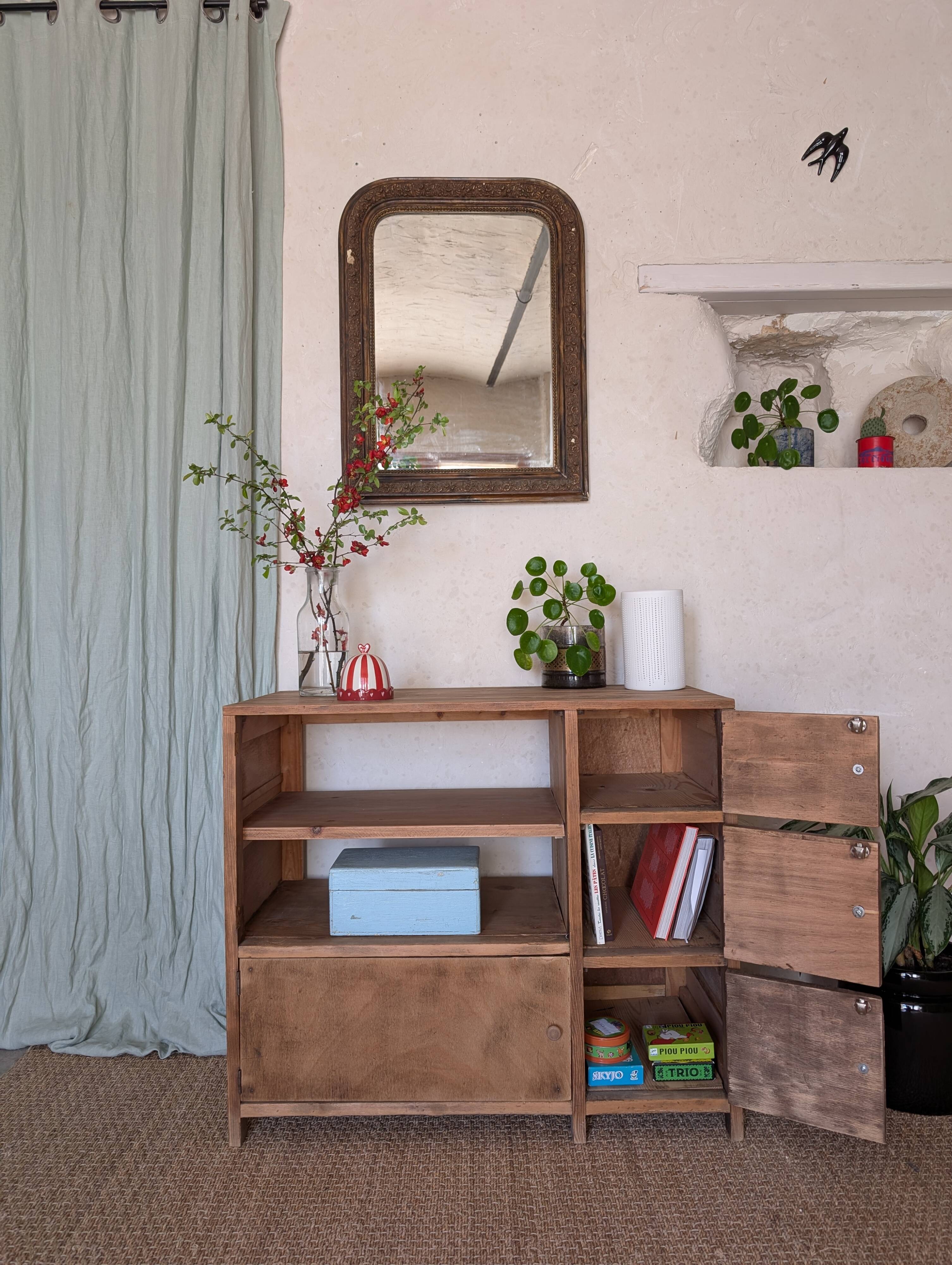 Old small workshop furniture made of wood.