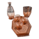 Carafe, verres et plateau en verre rose