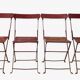 set of 4 folding iron and wood garden chairs early twentieth century