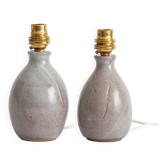 Set of two small glazed stoneware lamp bases – 1960s