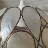 Vintage mother-of-pearl and brass pendant lamp