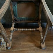 4 antique chairs with green velvet upholstery