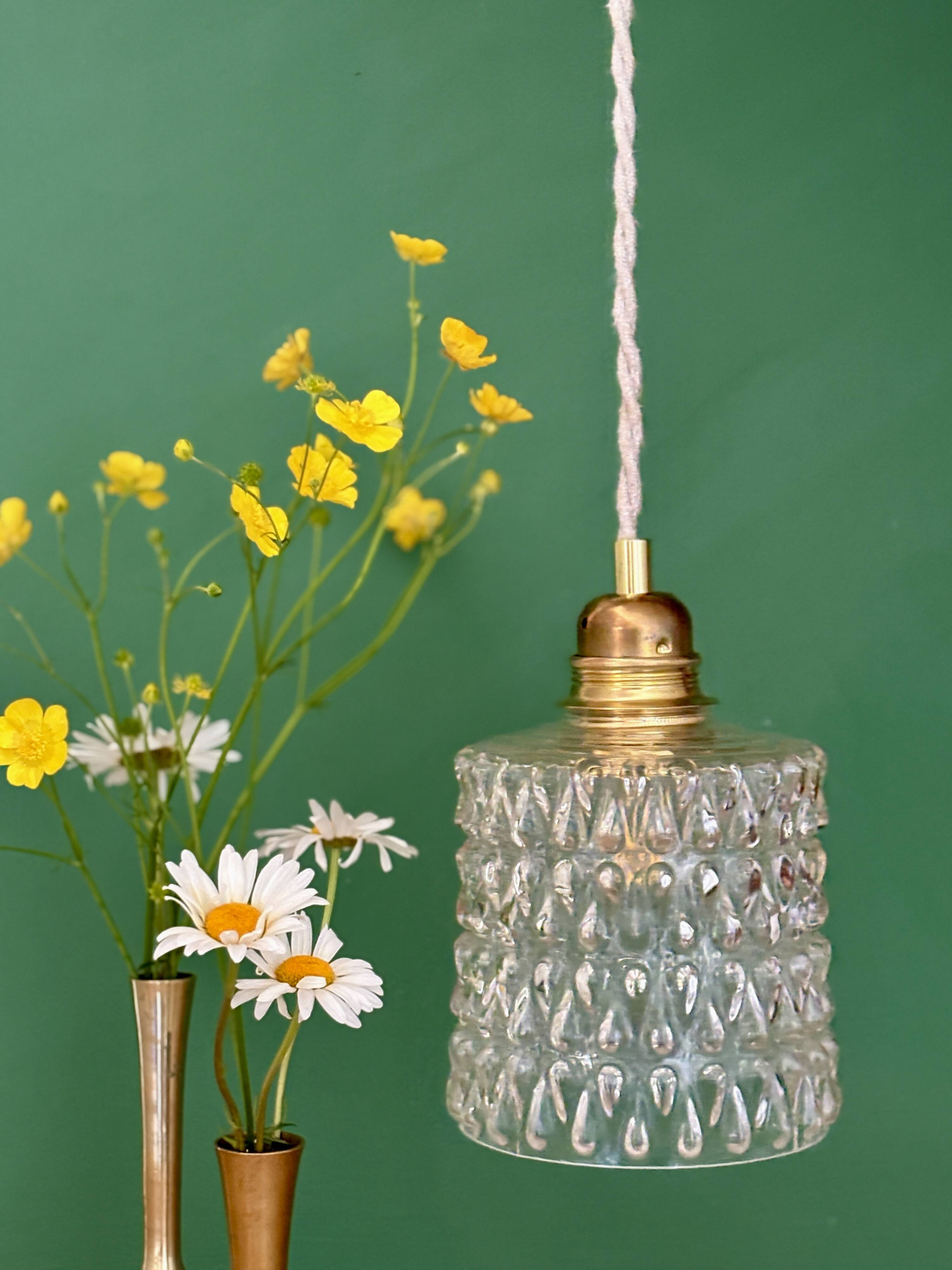 Vintage transparent glass suspension globe