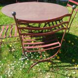 Table jardin + 4 chaises fer forgé