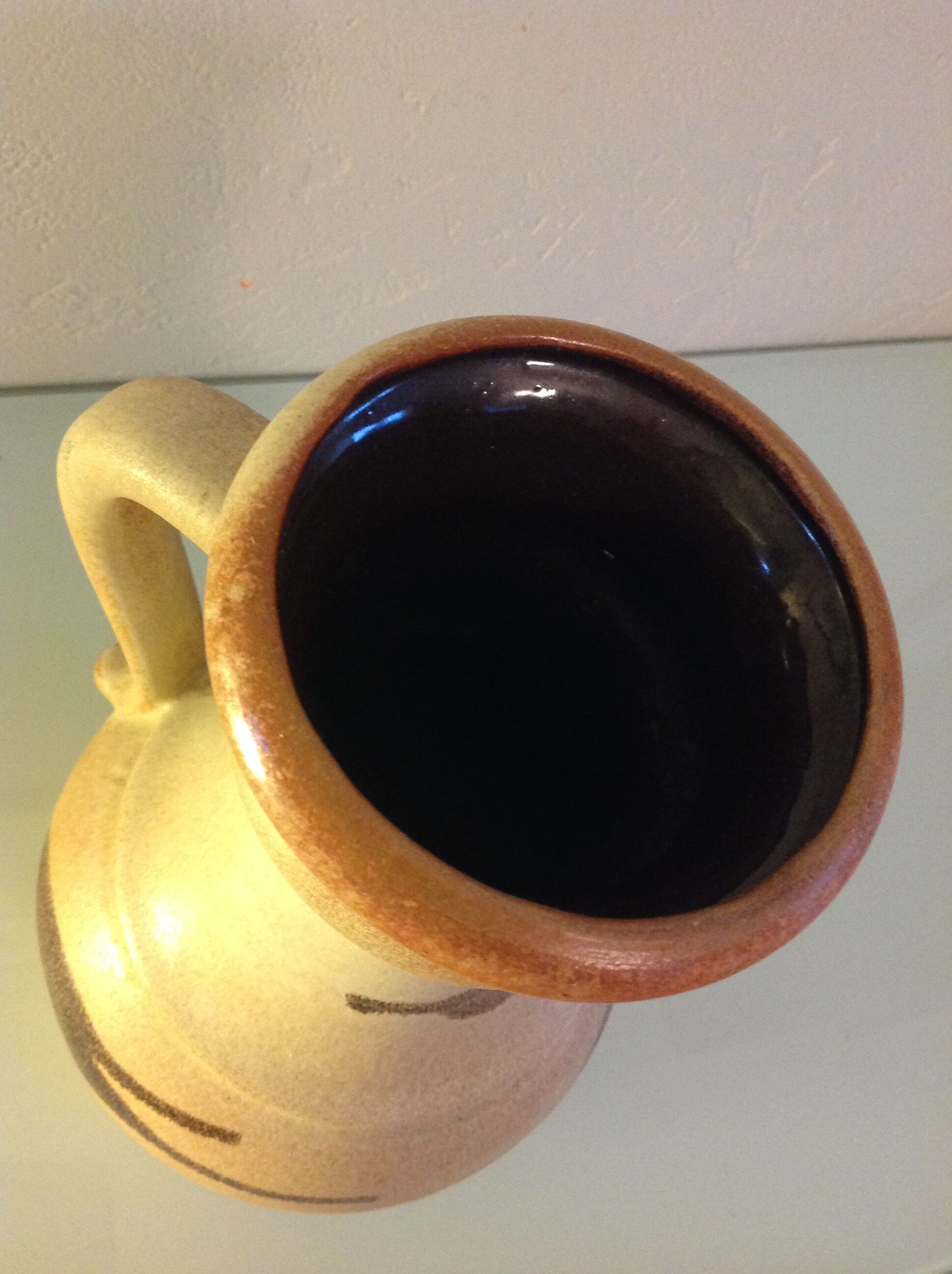 Vase ball scheurich vintage beige ceramic