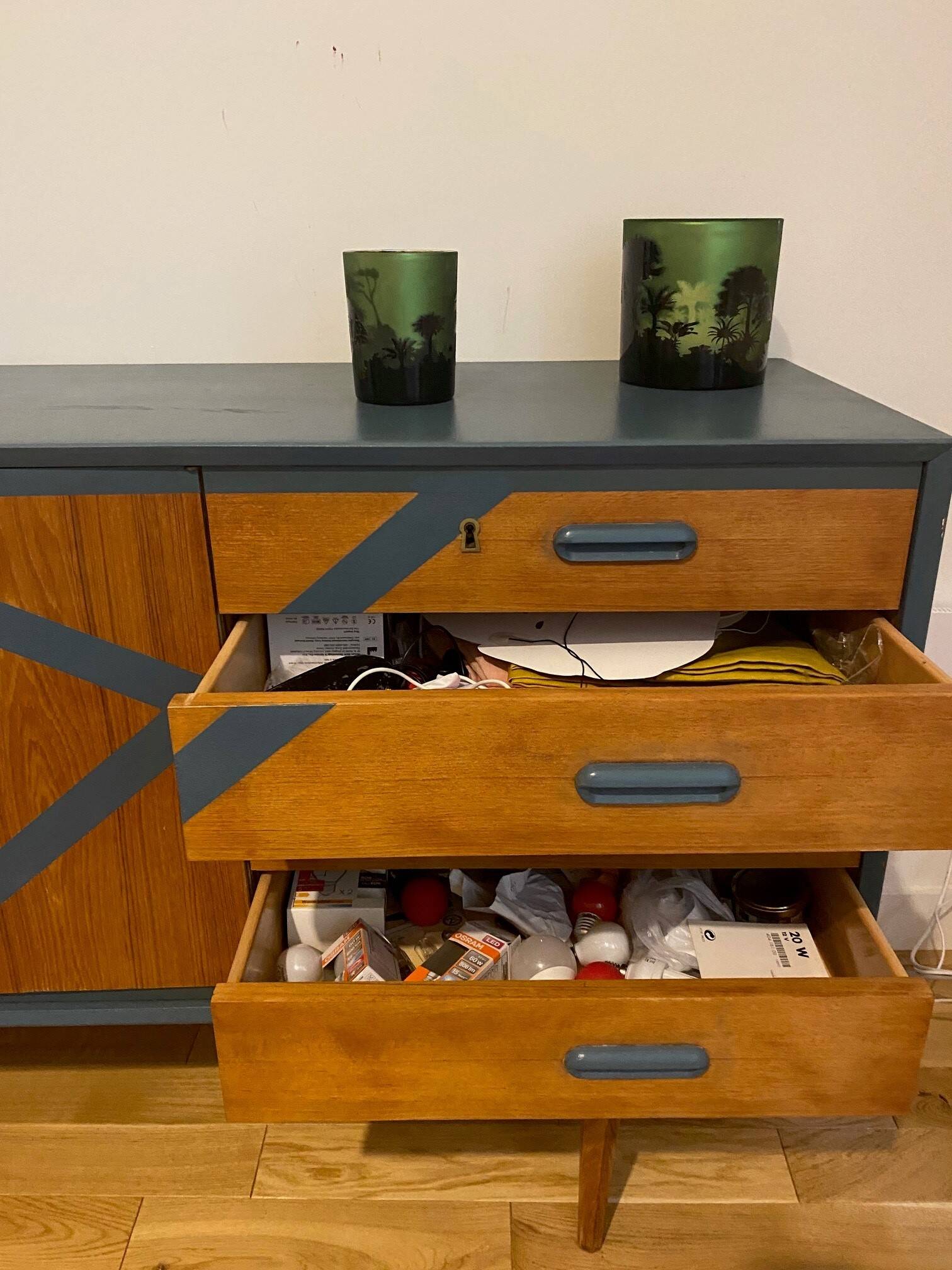 Restored vintage 60s low sideboard