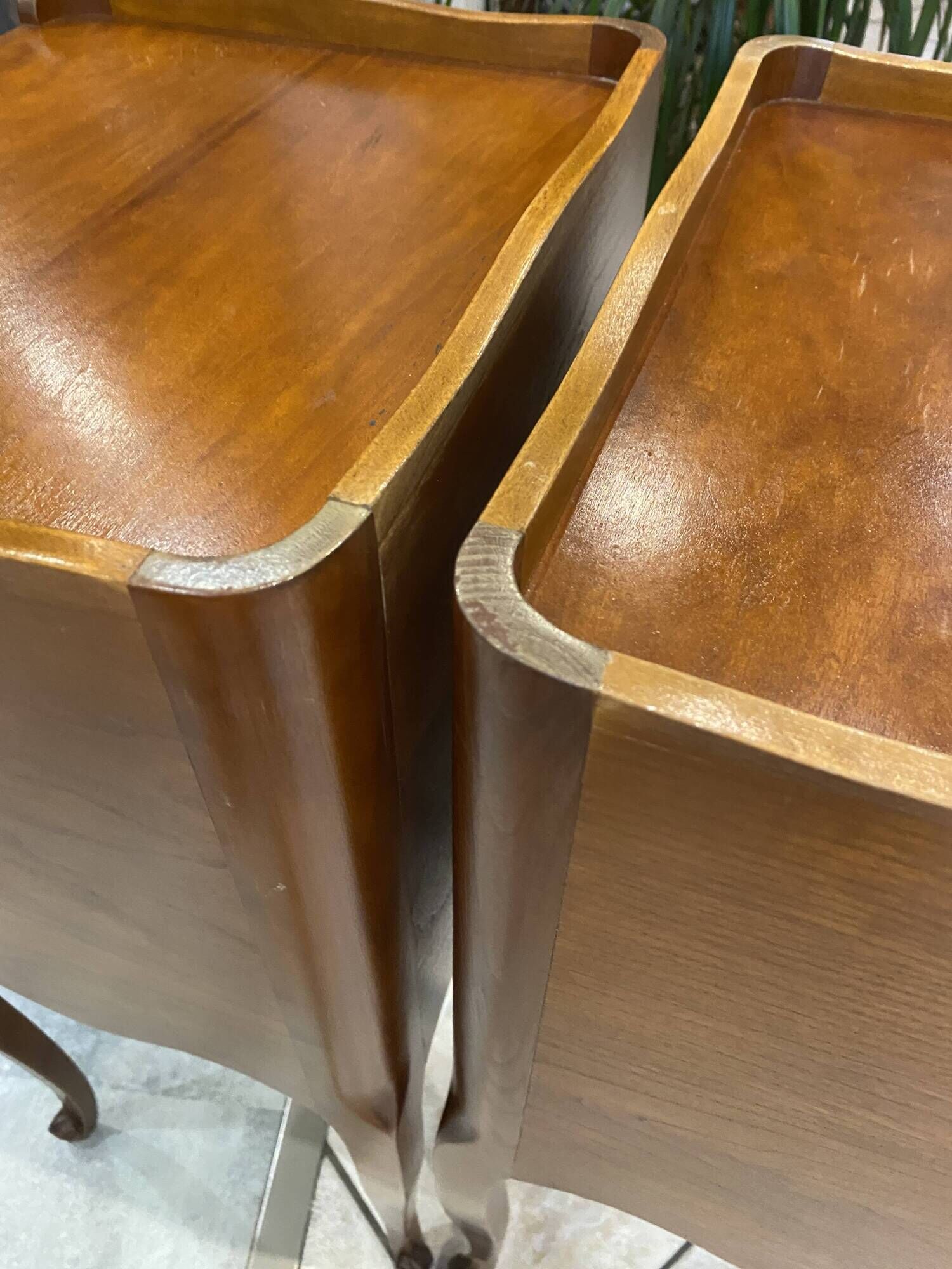 Pair of bedside tables with drawer and niche in Louis XV style.