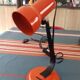 Desk lamp metal orange 70' vinatge indus