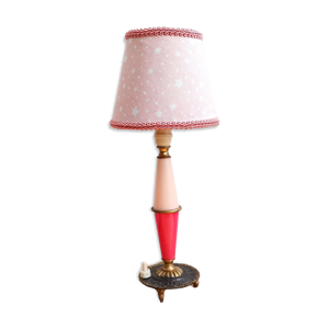 Lampe de table rose vintage