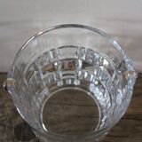 Vintage glass ice bucket with metal handle