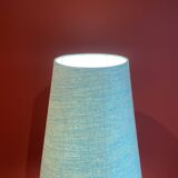 "Balustrade" lamp in terracotta, Ashoka silk shade, pistachio green.