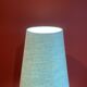 "Balustrade" lamp in terracotta, Ashoka silk shade, pistachio green.