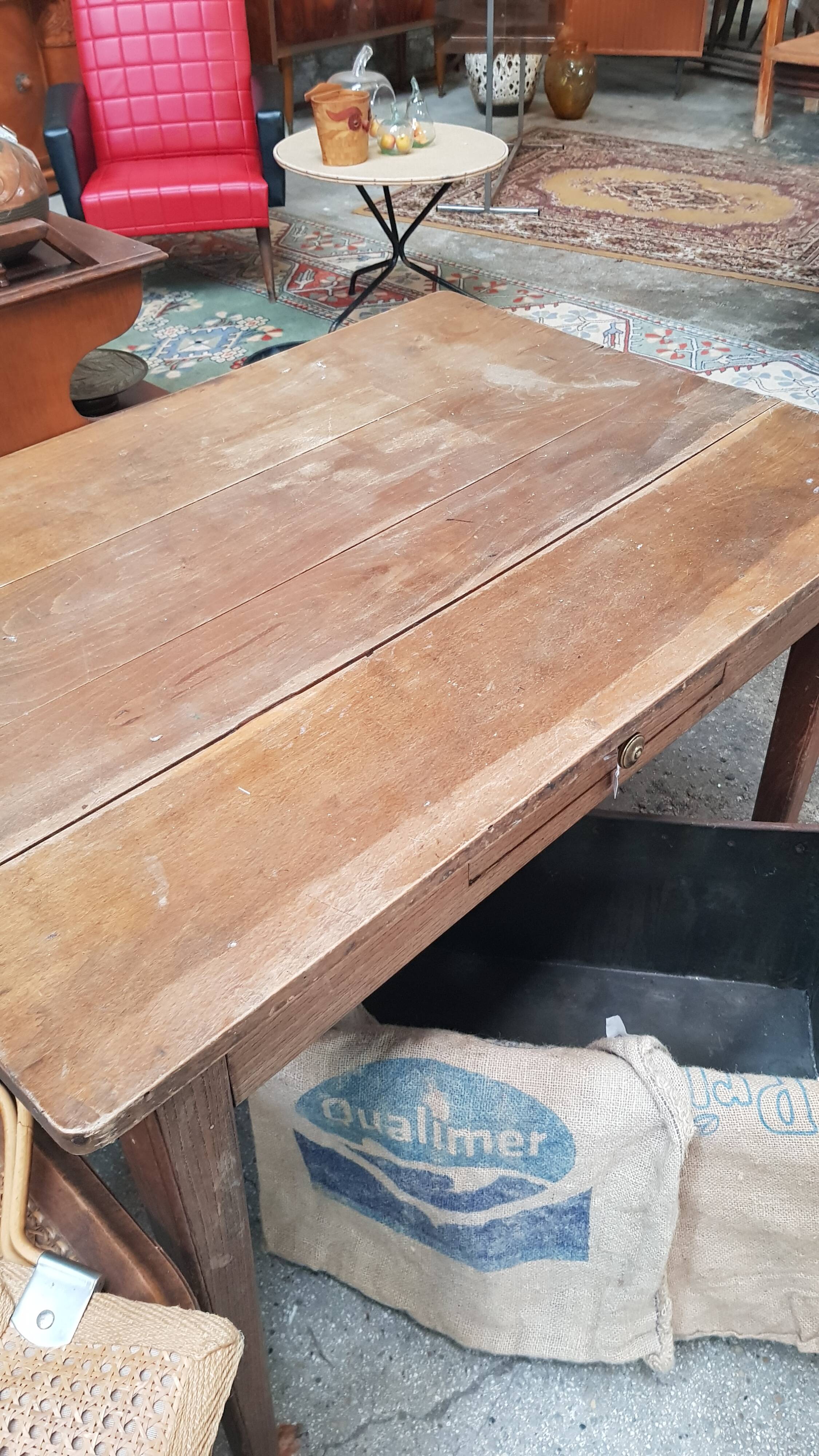 Old estaminet farm table