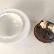 Ceiling lamp in opaline glass 16 cm, 60s/70s