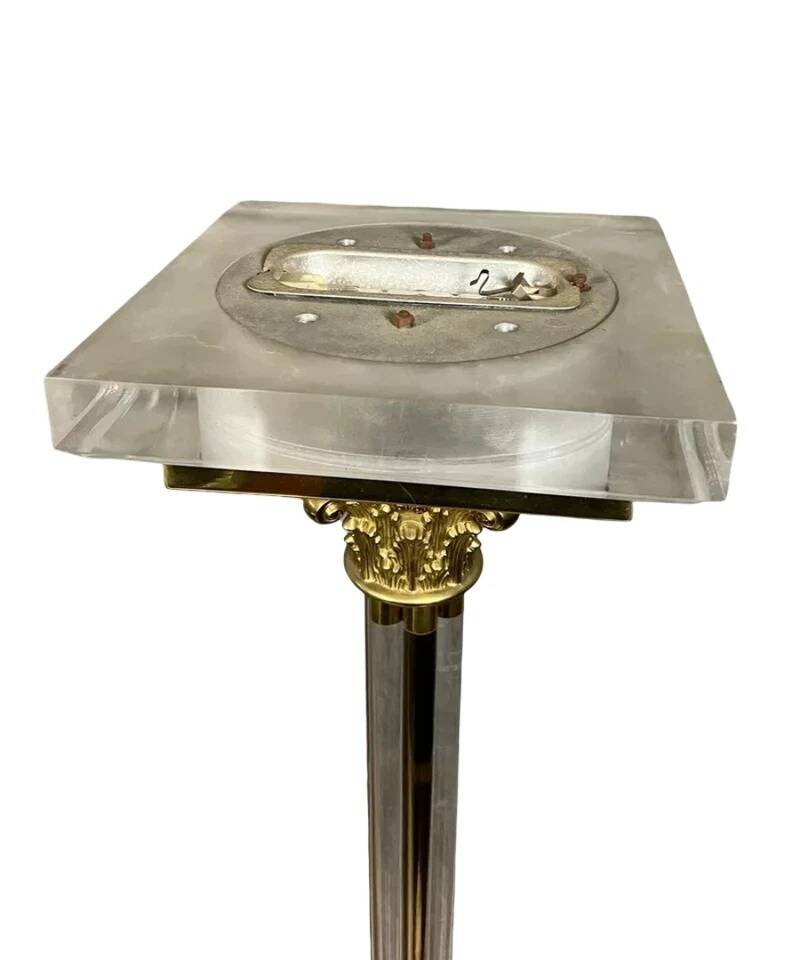 Maison Roméo: pair of large columnar floor lamps circa 1970