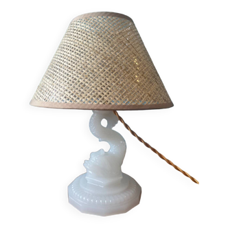 Portieux DLG Baccarat opaline glass table lamp