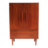 Vintage 1960s wooden wardrobe with two doors and two drawers.