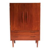 Vintage 1960s wooden wardrobe with two doors and two drawers.
