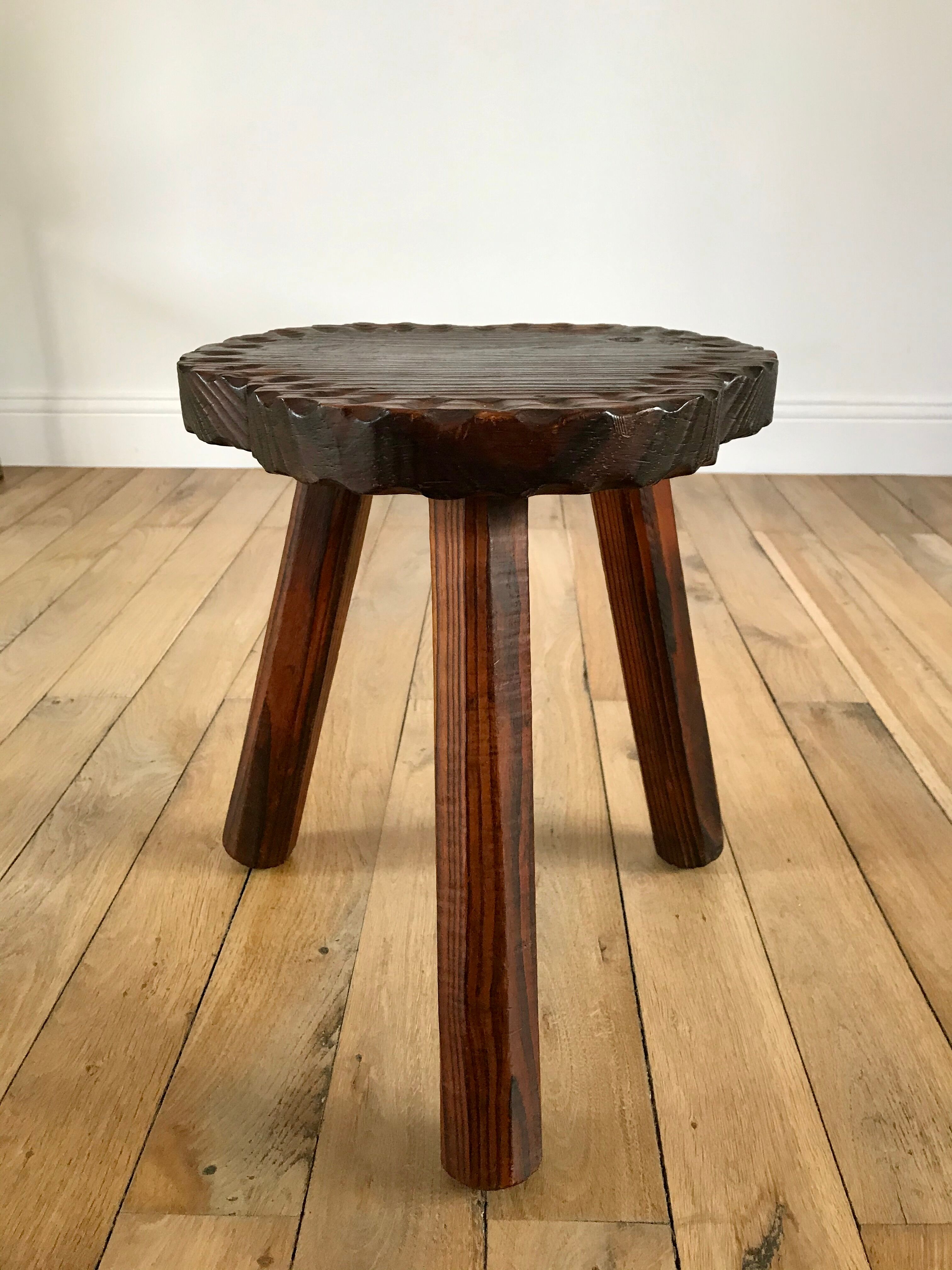 Cowherd stool tripod brutalist style 40s-50s