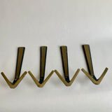 Brass wall hooks from Herta Baller, set of 4