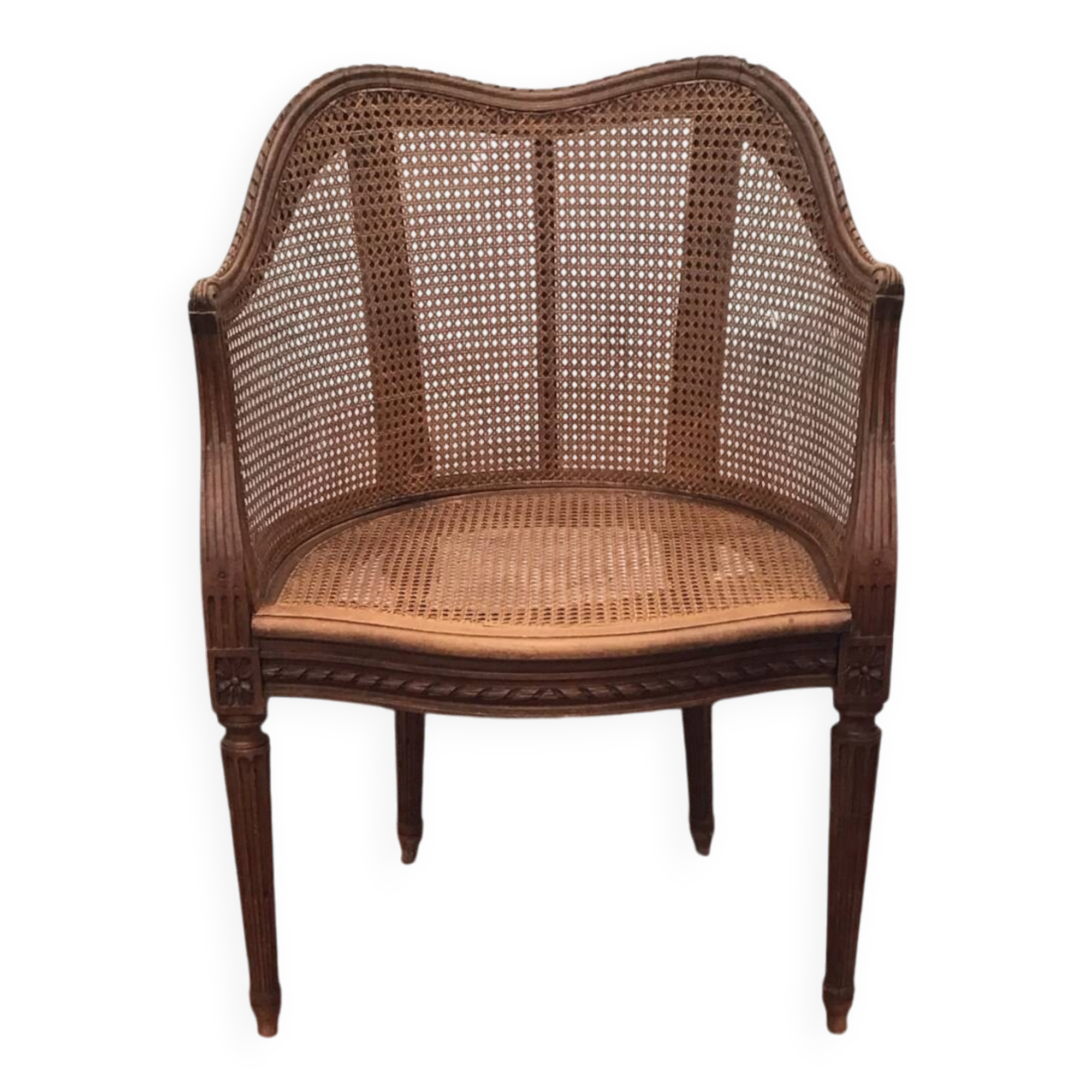 Mid-18th century caned office chair