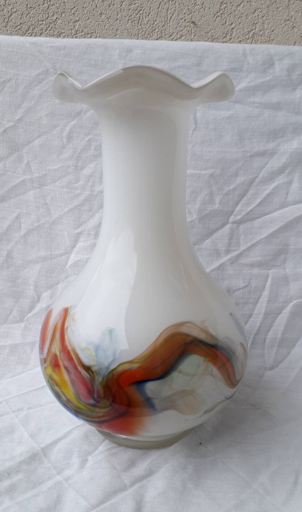 Multicoloured glass vase