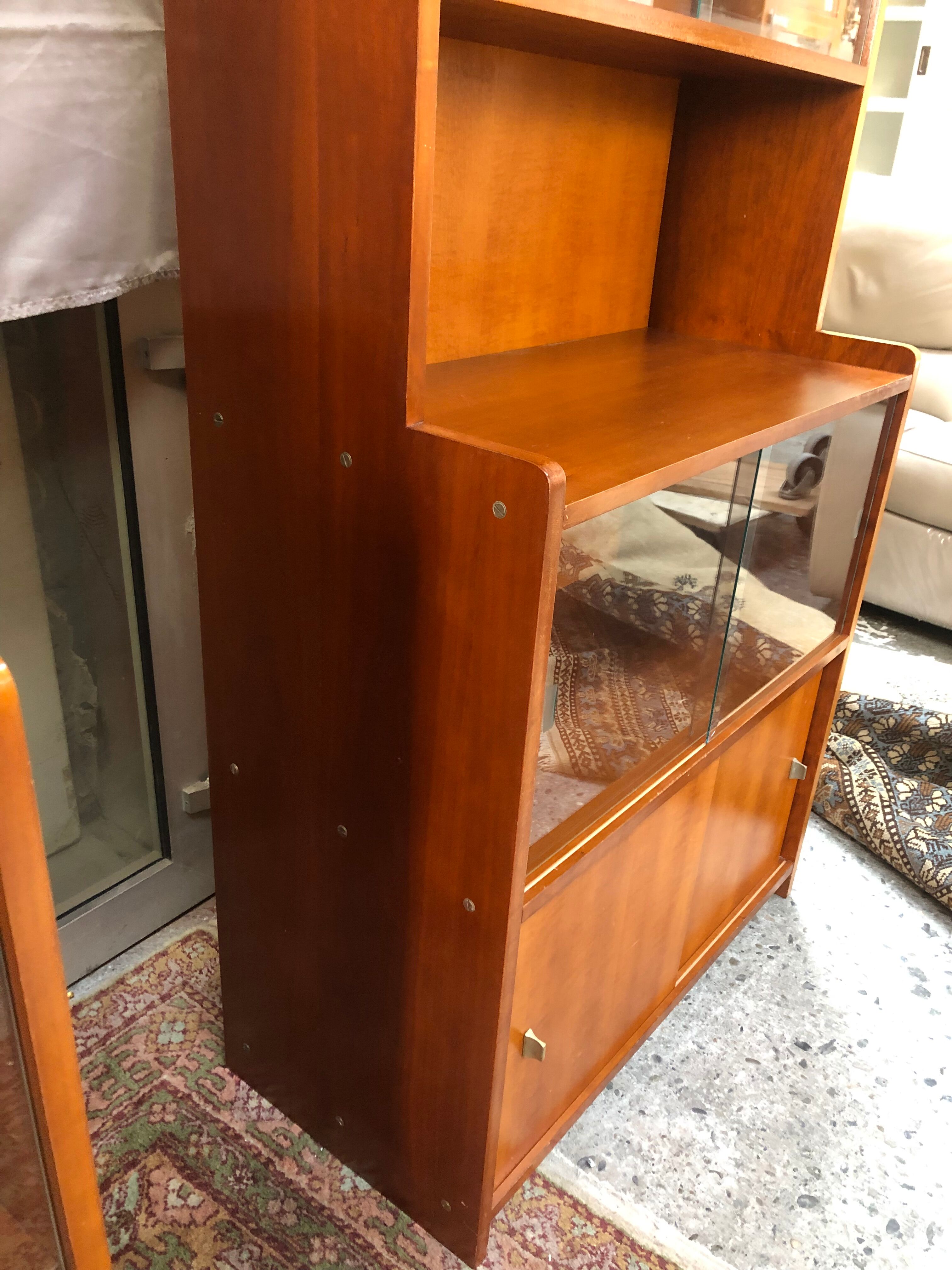 Scandinavian style glass library from the 60s